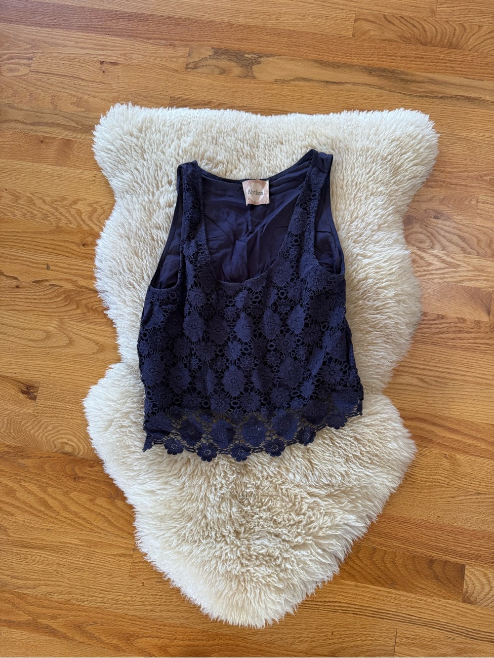 Alythea Navy Lace Crochet Camisole